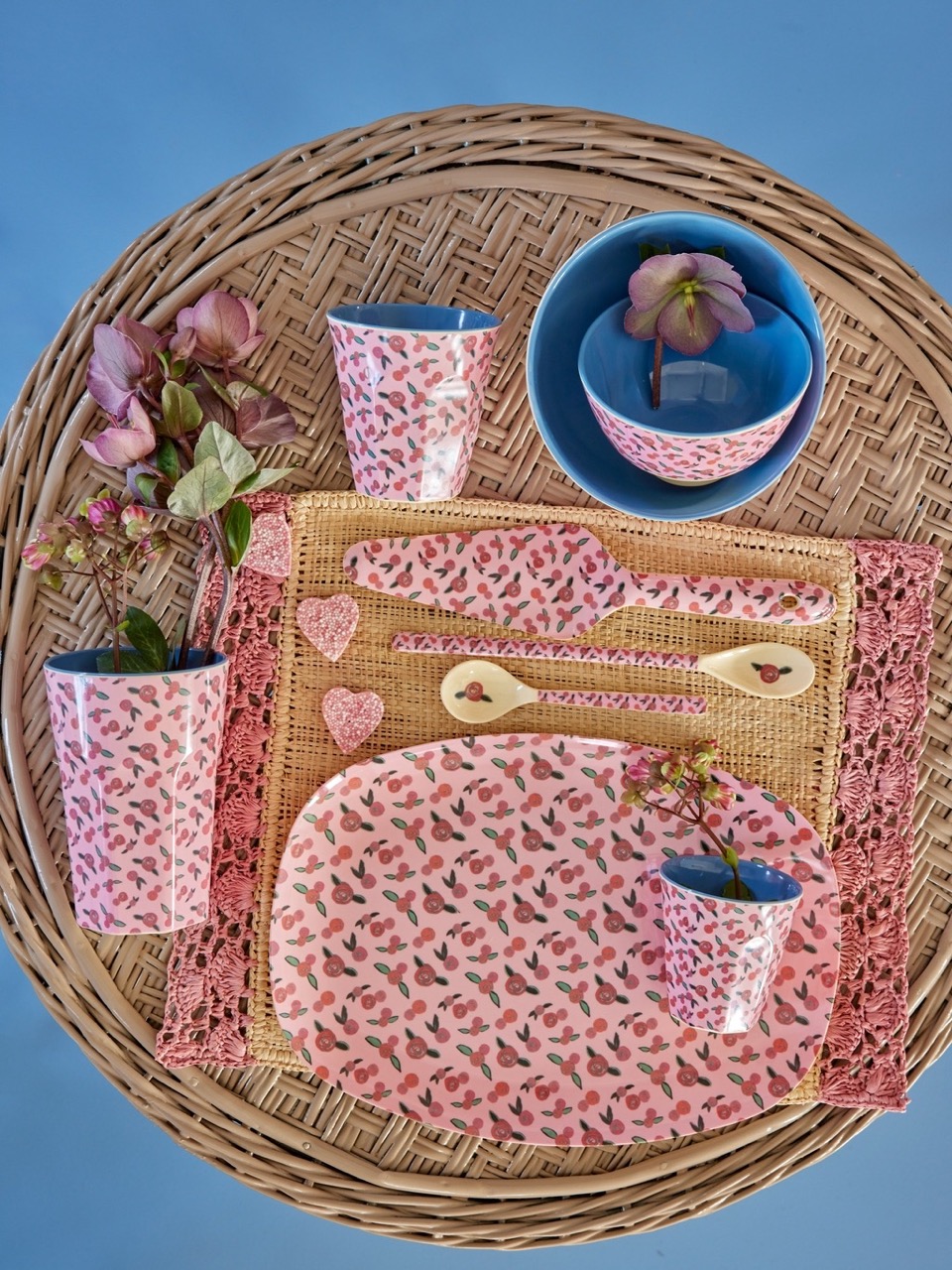 Rice Melamin Schüssel groß a Rose is a Rose Print