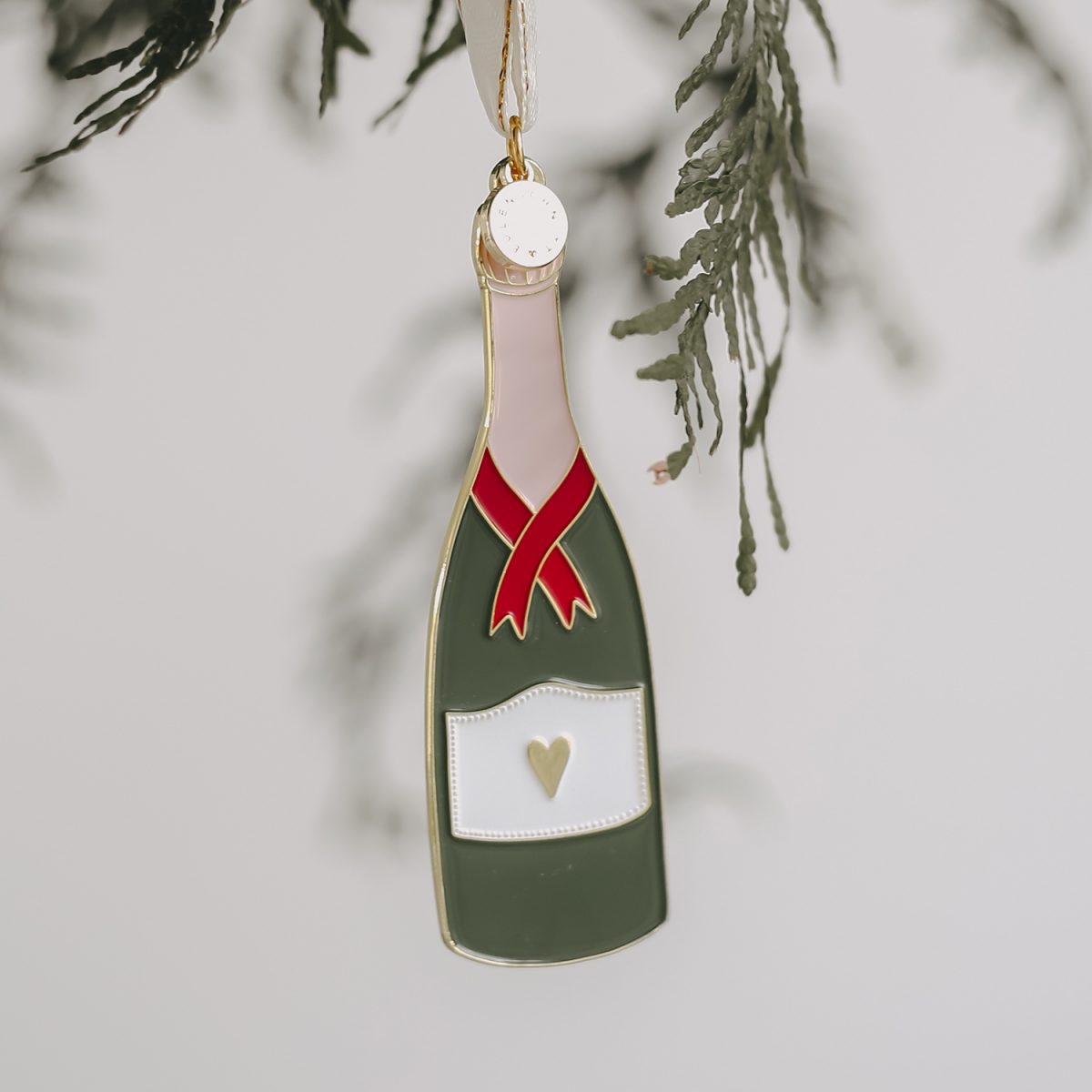 Eulenschnitt Weihnachtsbaumanhänger Champagner