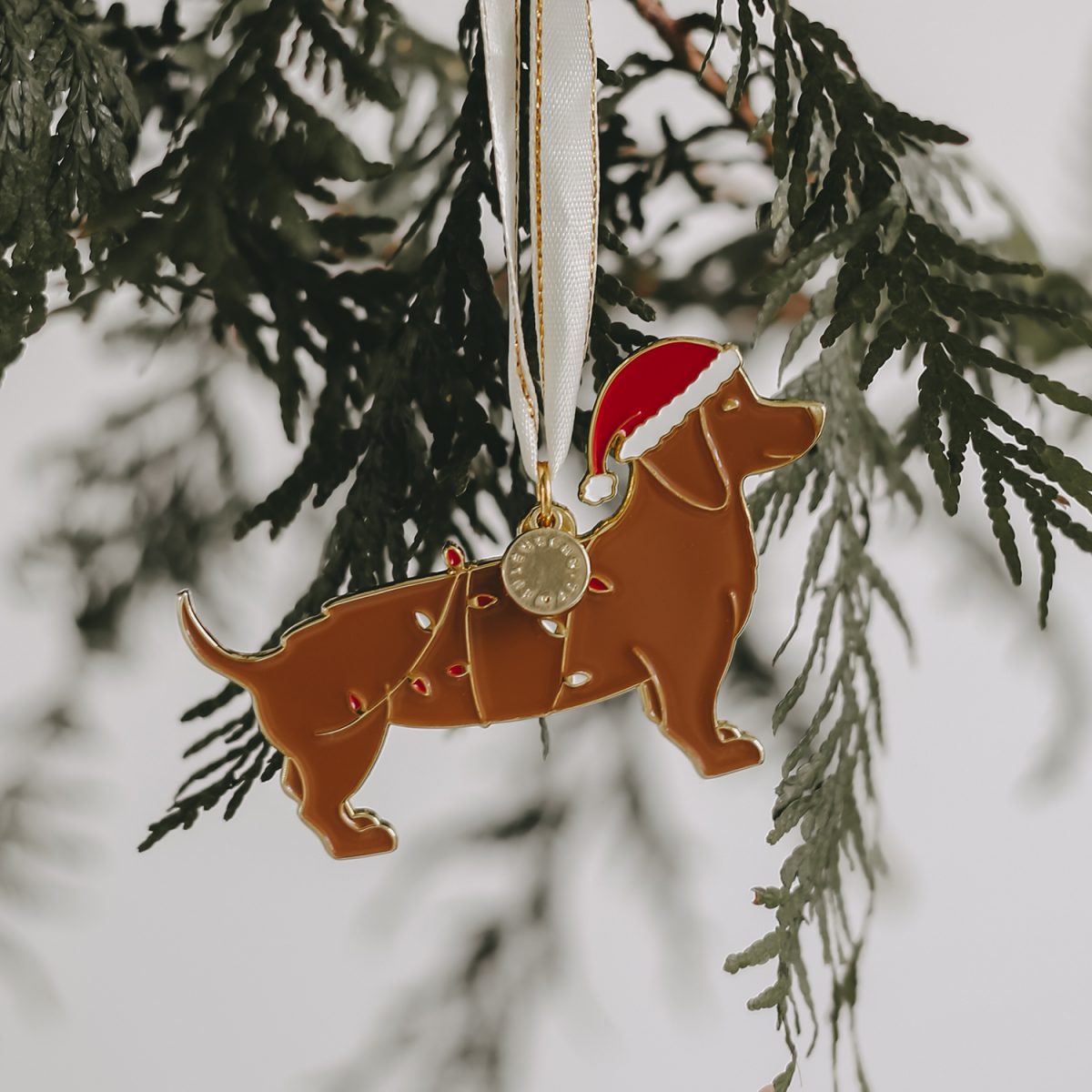 Eulenschnitt Weihnachtsanhänger Dackel