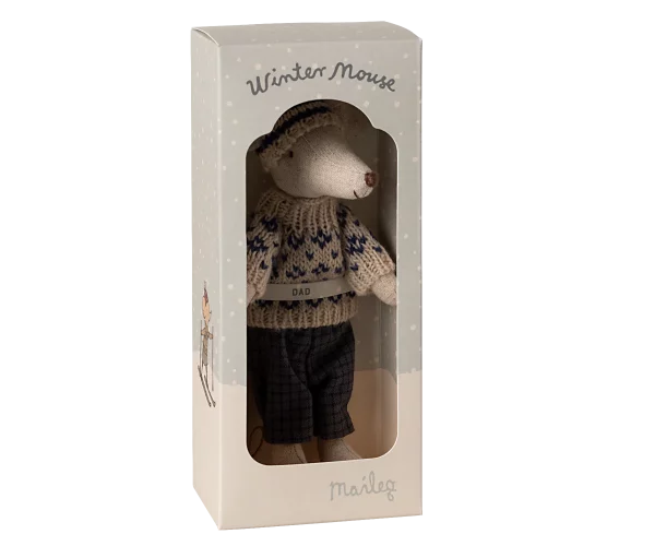 Maileg Wintermaus mit Ski-Set Papa