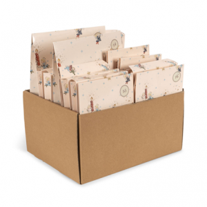 Adventsskalender von Konges Sloejd mit 24 verpackten Geschenken in beigem Geschenkpapier