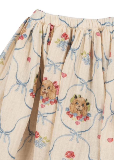 Musselinrock für Kinder mit Welpenmuster von Konges Sloejd