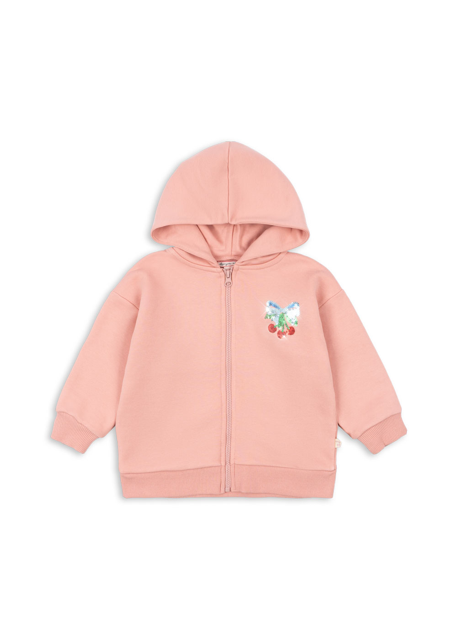 Sweatjacke mit Pailletten von Konges Sloejd in rosa mit Kirschmotiv