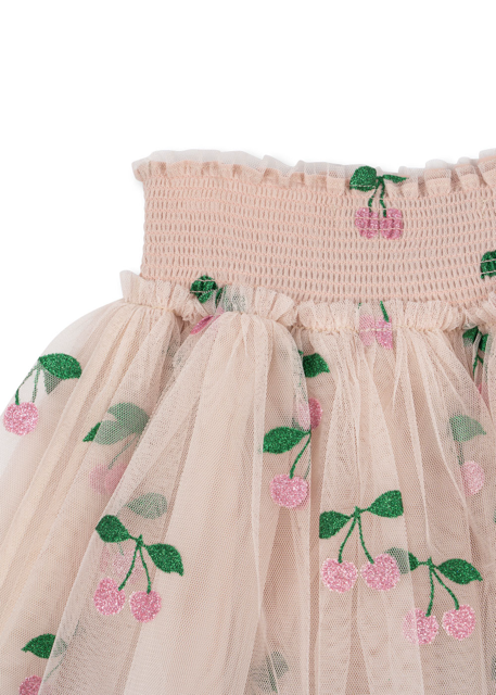 Tüllrock in Hellrosé mit Pinken Glitzerkirschen von Konges Sloejd