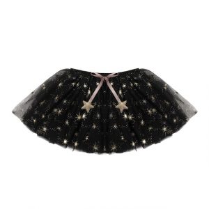 Schwarzes Tüll-Tutu mit goldenen Sternen Agatha