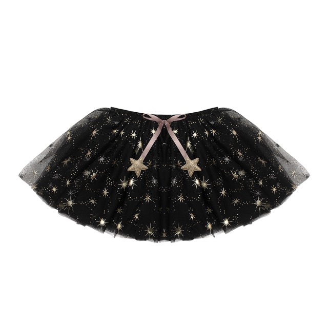 Schwarzes Tüll-Tutu mit goldenen Sternen Agatha