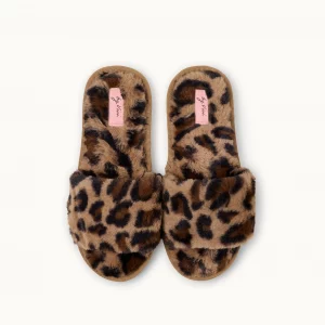 Kuschelige Plüschslipper im Leo Look von By Vivi
