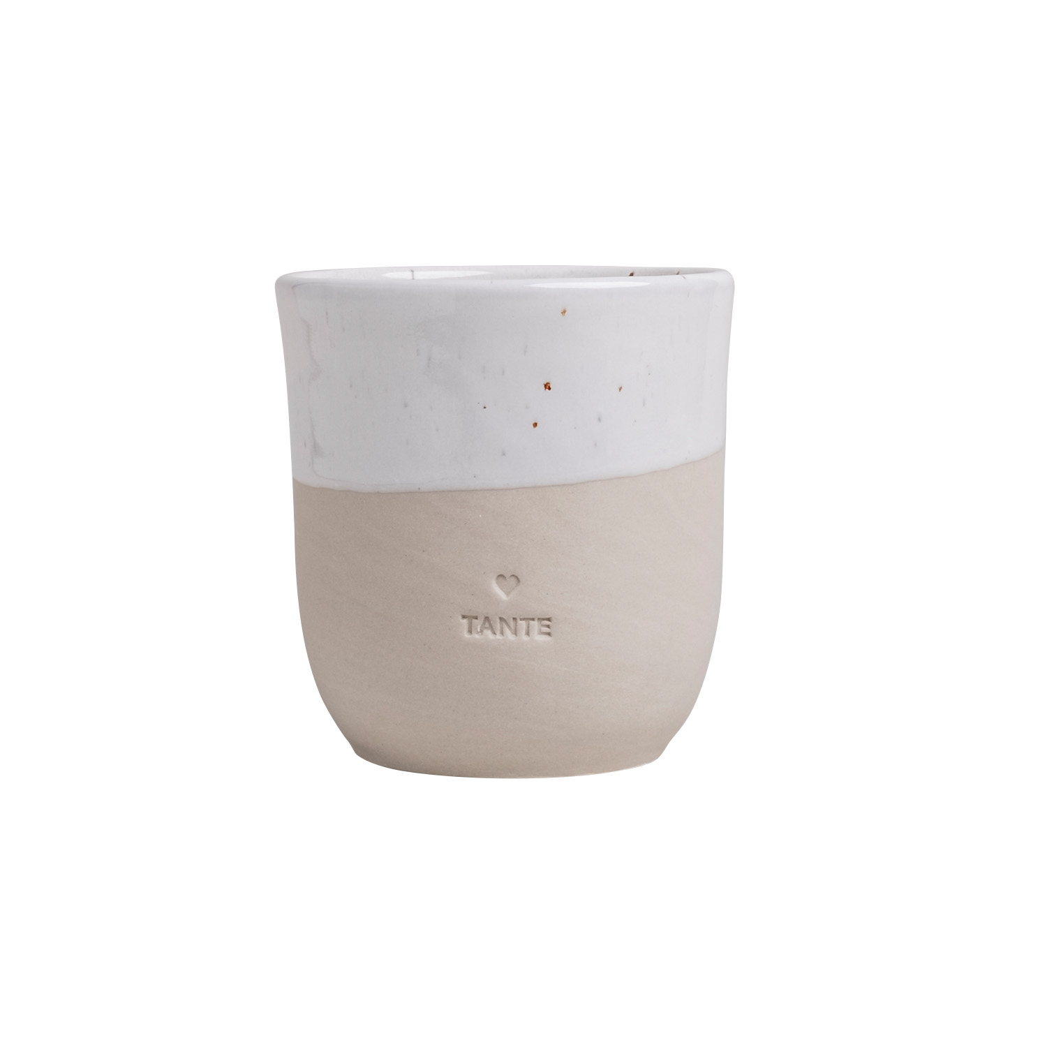 Eulenschnitt Becher mit Blindprägung Tante