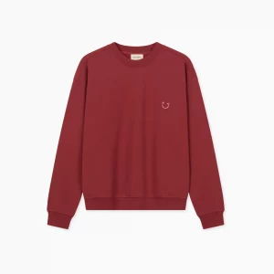 Icon Sweatshirt von Famvibes in Burgundy Rot mit Rosa Icon Stick als Smiley