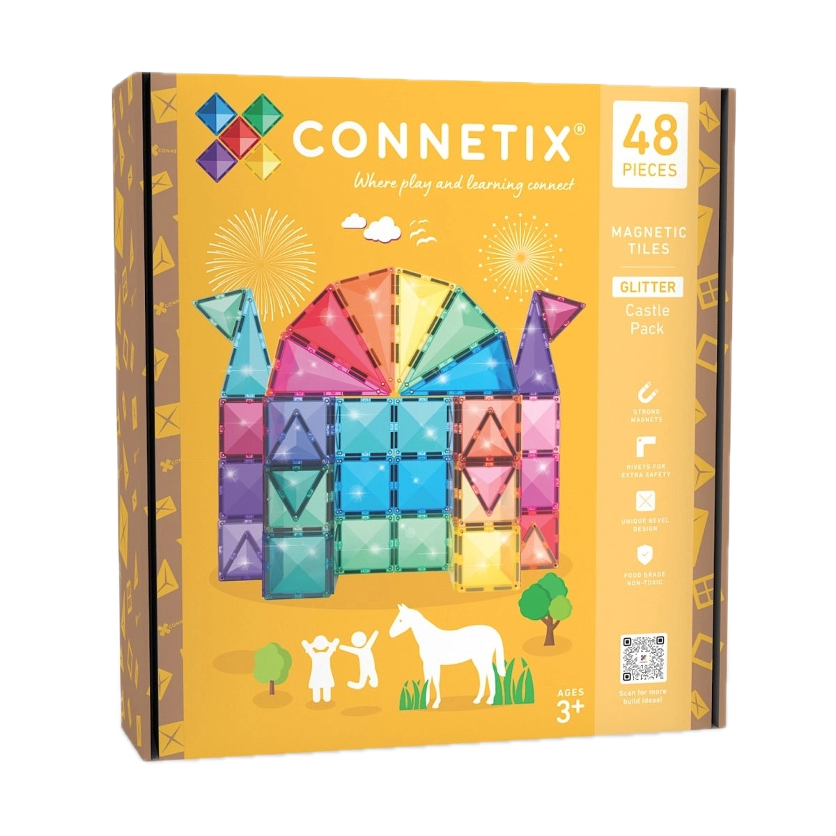 Connectix Glitzerschloss Magnetstein Set aus 48 Teilen