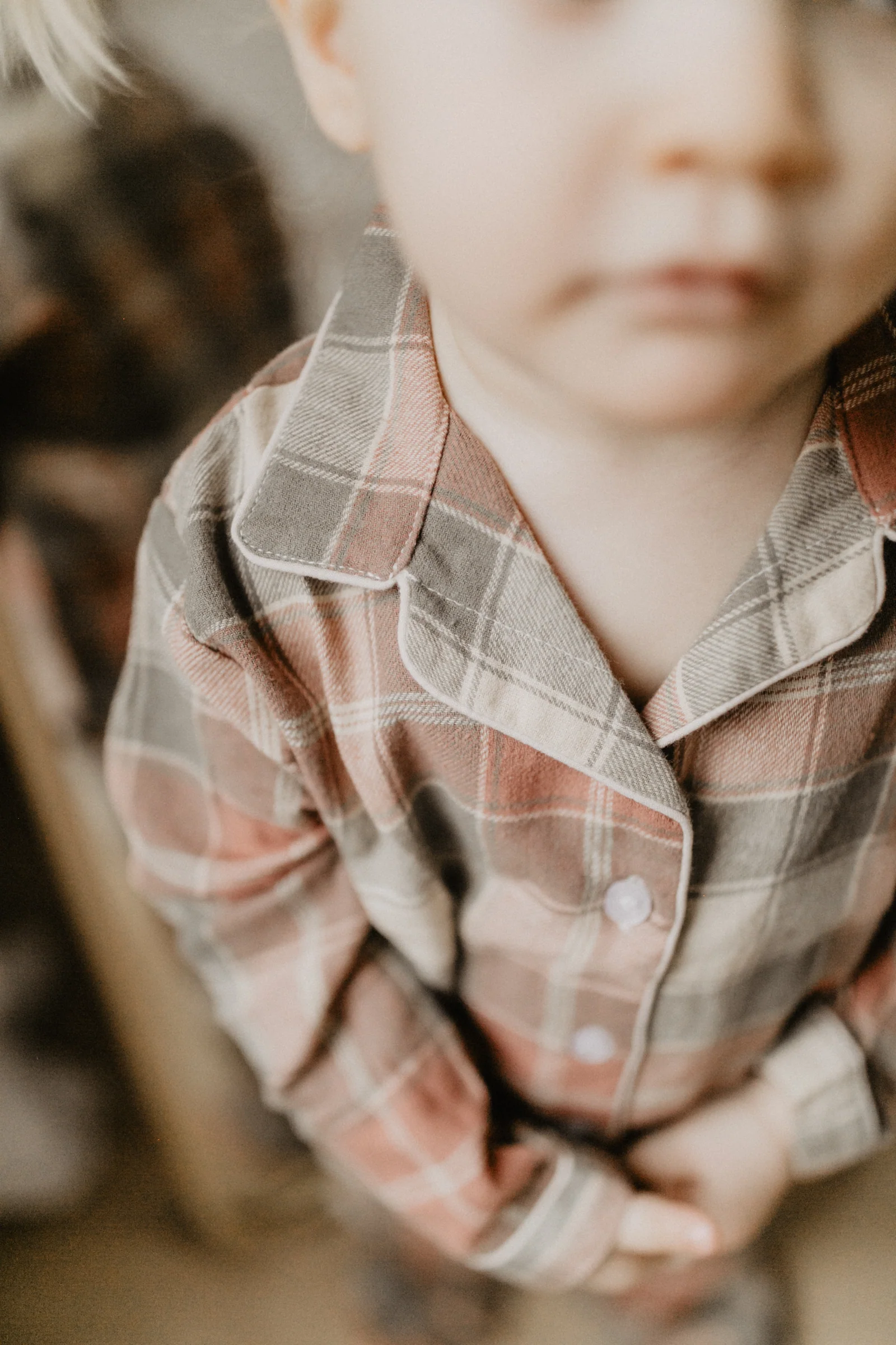 Mini-Me Flanell Pyjama in rot-grün kariert von Leevje