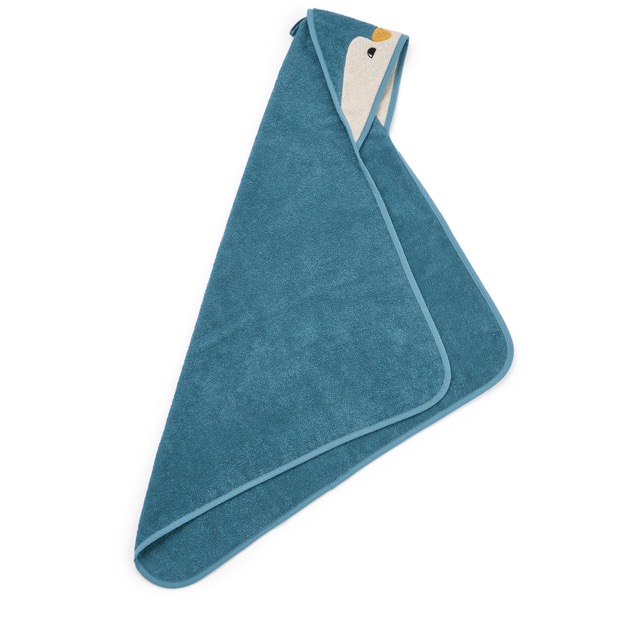 Kapuzenhandtuch für Kinder mit Pinguin Gesicht Blau