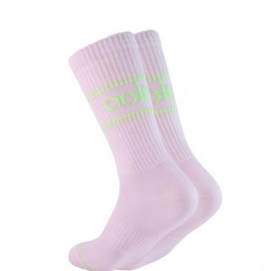 Flieder farbige Socken von Ooley und großem Logo in Mint von Ooley