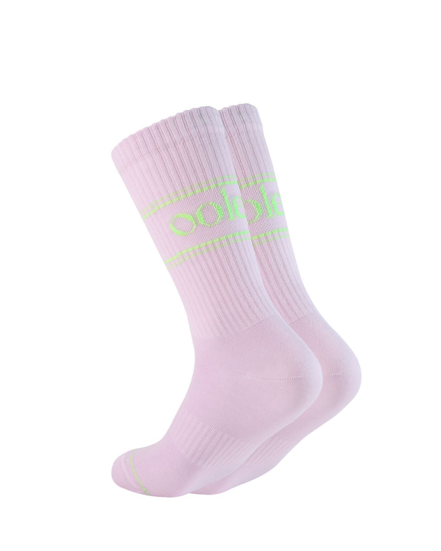 Flieder farbige Socken von Ooley und großem Logo in Mint von Ooley