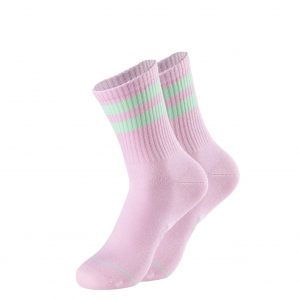 Fliederfarbige Glitzerspcken mit 2 Streifen in Mini am Schaft