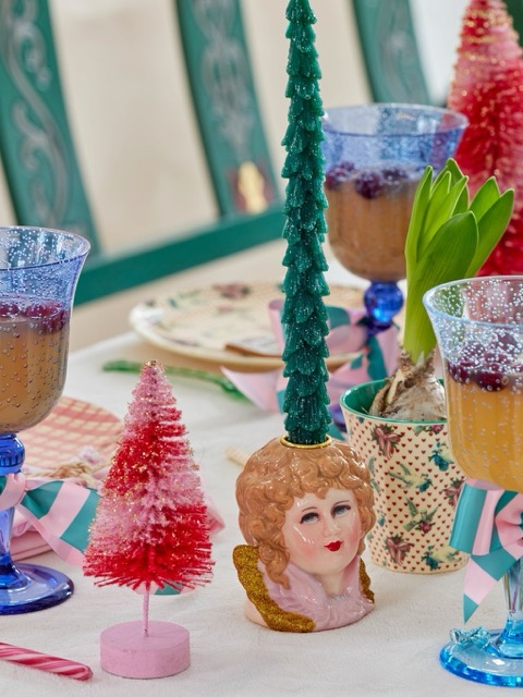 Kerzen in Tannenbaumform in Dunkelgrün von Rice im 2er Set