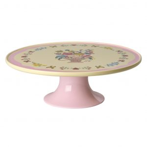 Tortenplatte von Rice in Beige & ROsa mit Blumenotive von Nathalie Lété