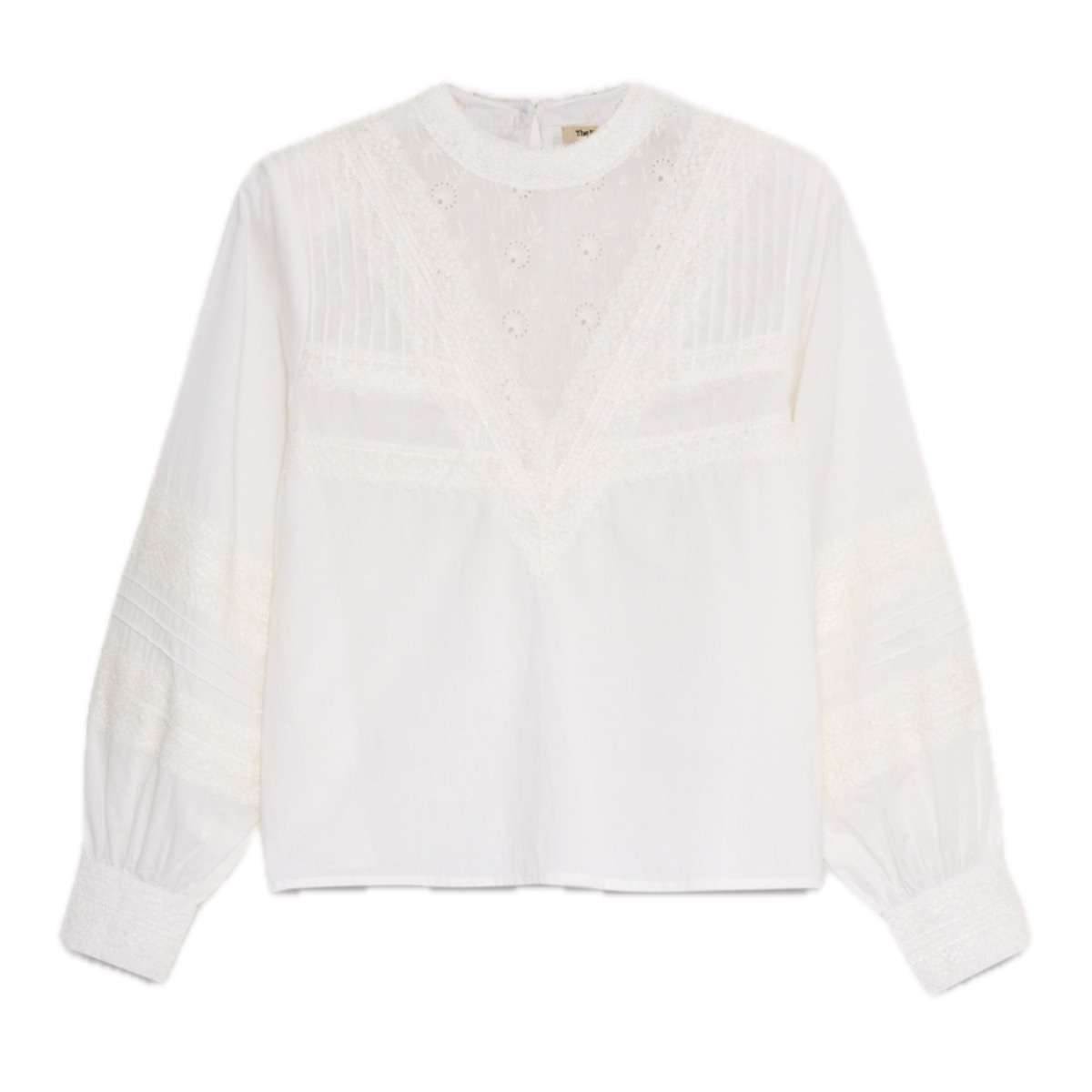 Weiße Bluse mit Spitzendetails von TNS