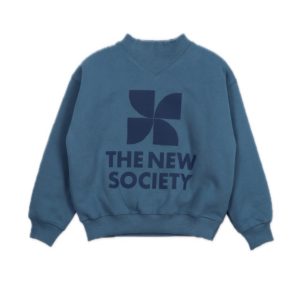 TNS Logo Sweatshirt mit Aufschrift The New Society Blau Ton in Ton
