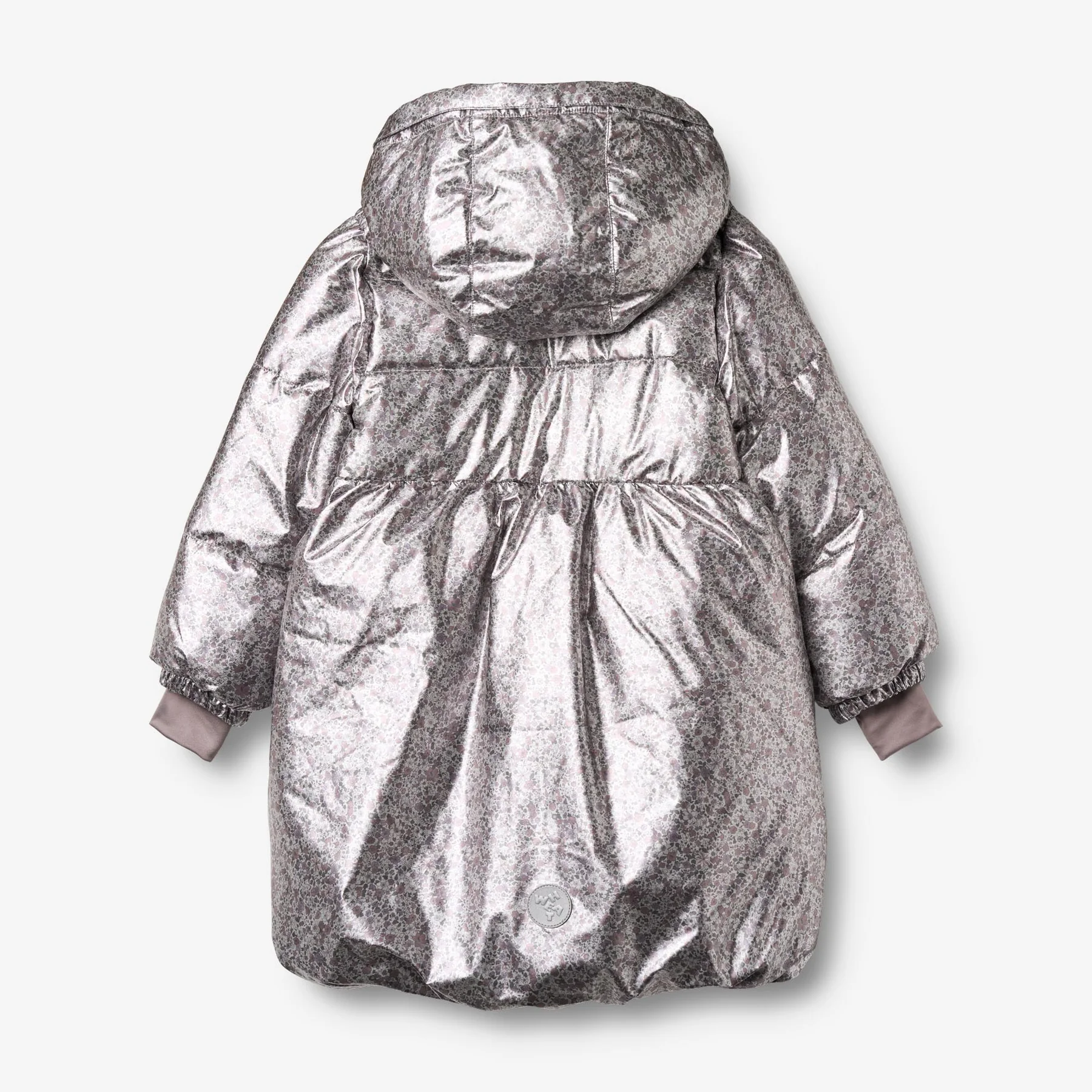 Wheat Daunenmantel Luna in Silber mit Ton in Ton Blumenmuster (Rückseite)