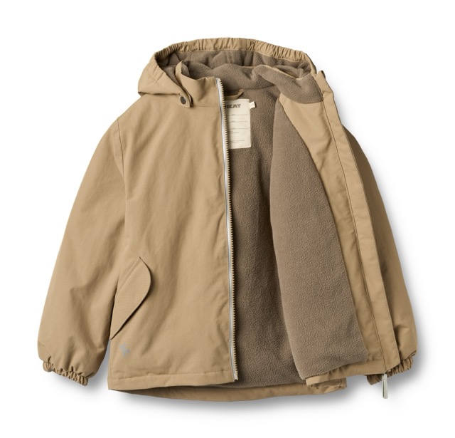 Wheat Winterjacke für Jungs mit Reißverschluss und Kapuze in Ockergelb mit Fleece Innenfutter)