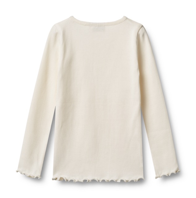 IvoryLongsleeve mit Rundhalsausschnitt und gewelltem Saum von Wheat (Rückseite)