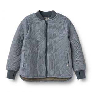 Thermojacke von Wheat in Dunkelblau /Weiß gestreift mit Reißverschluss