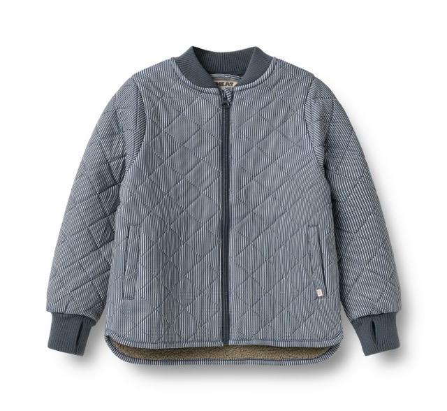 Thermojacke von Wheat in Dunkelblau /Weiß gestreift mit Reißverschluss