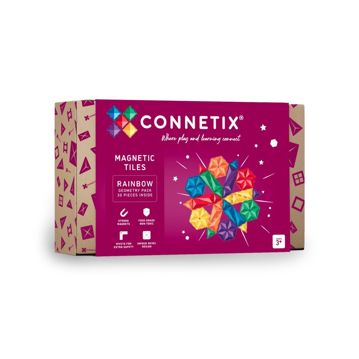 Connetix Geometry Rainbow Pack in der Verpackung
