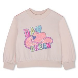 Billieblush Sweatshirt in Hellrosa mit großflächiger Paillettenapplikation Daydream
