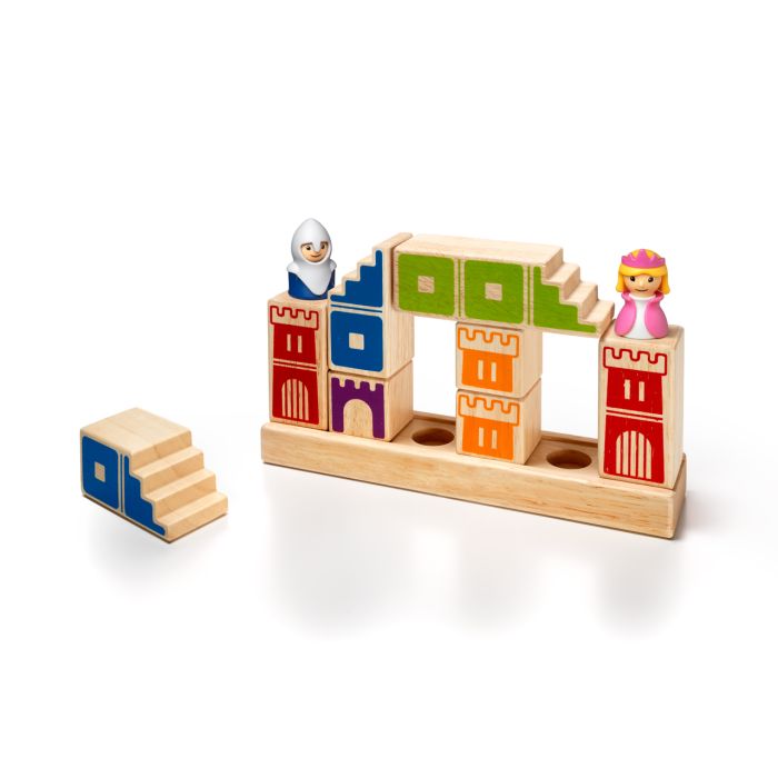 Holzsteine, Prinz und Prinzessin aufgebaut zum Spielen