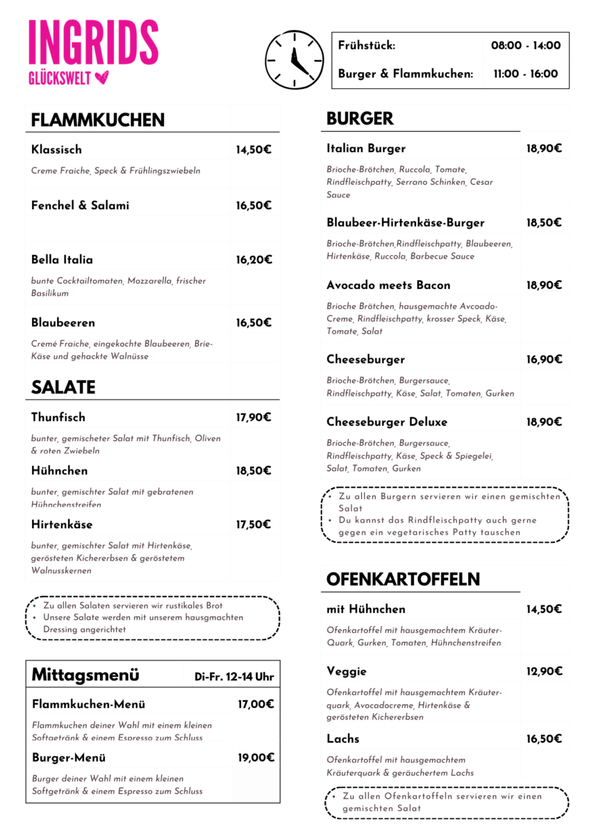 Speisekarte Sindelfingen