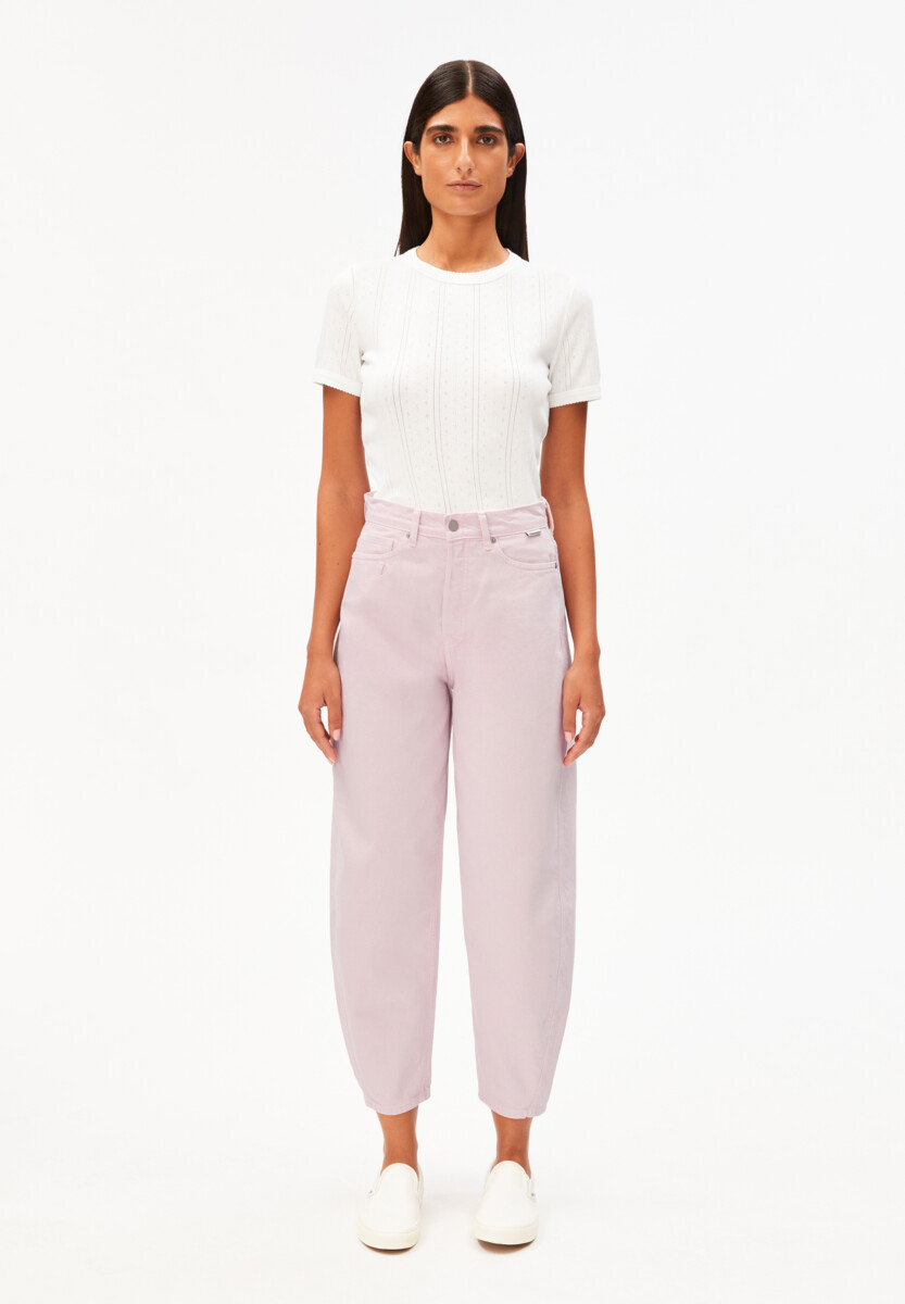 Armed Angels Baarly High Waist Barrel Jeans Pink Mist1
