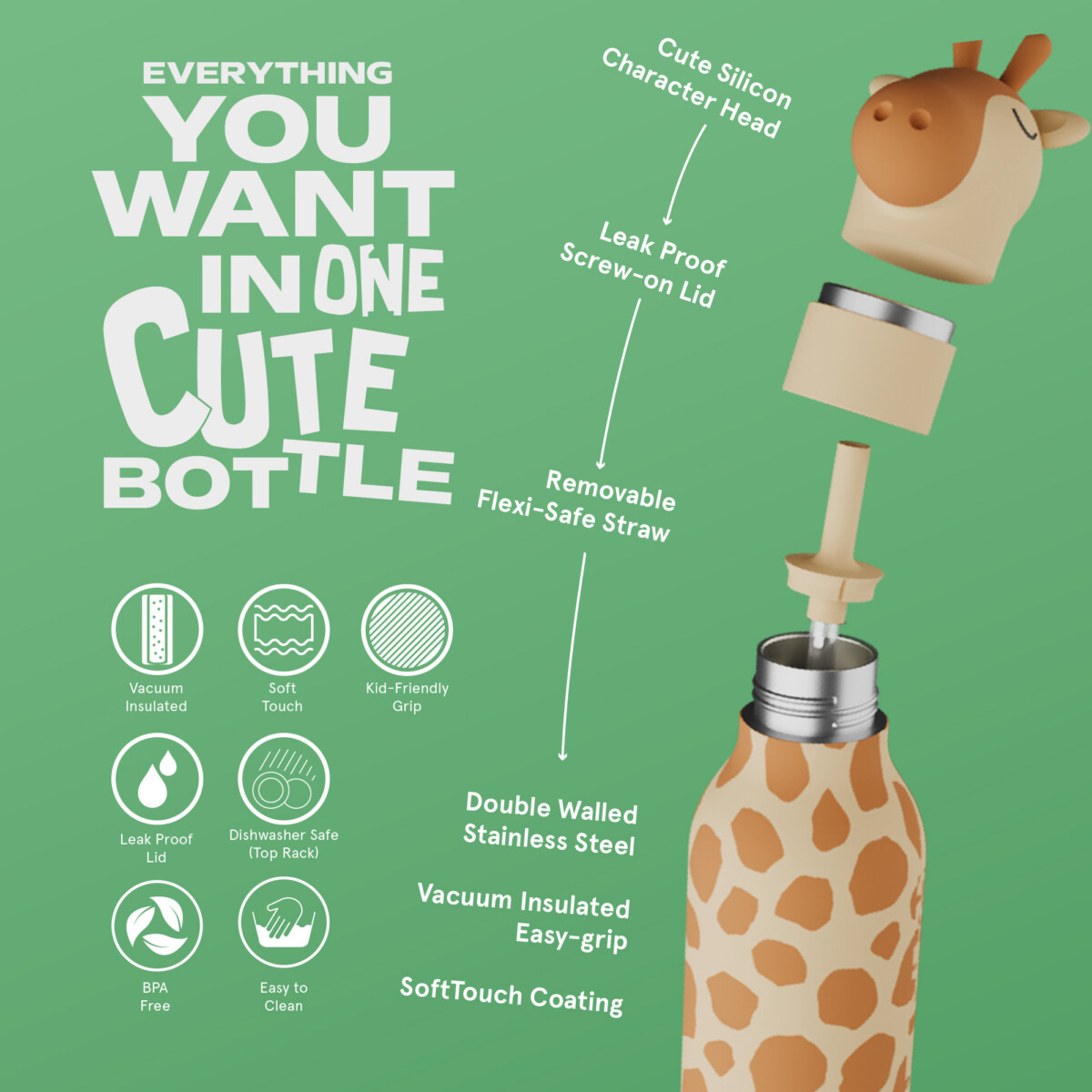 Asobu Bestie Bottle Giraffe Gerry 5