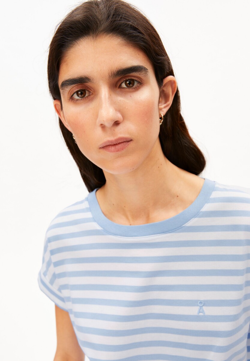 Armed Angels Idaara Stripe White Soft Blue3