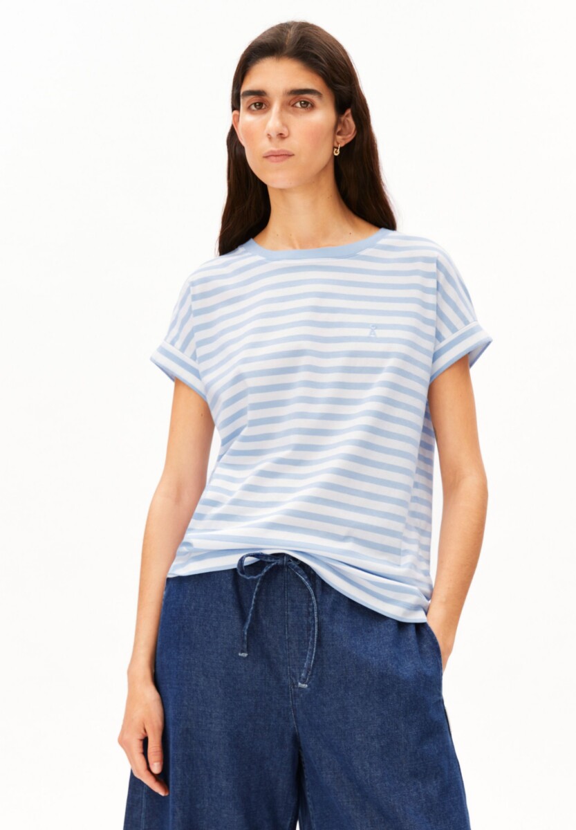 Armed Angels Idaara Stripe White Soft Blue4