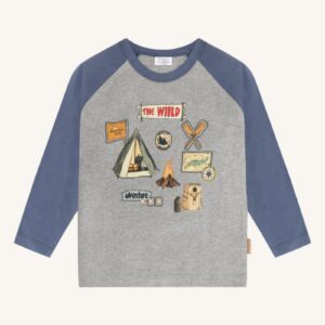 Hust and Claire Longsleeve Anton Wild Life Grey Melange1