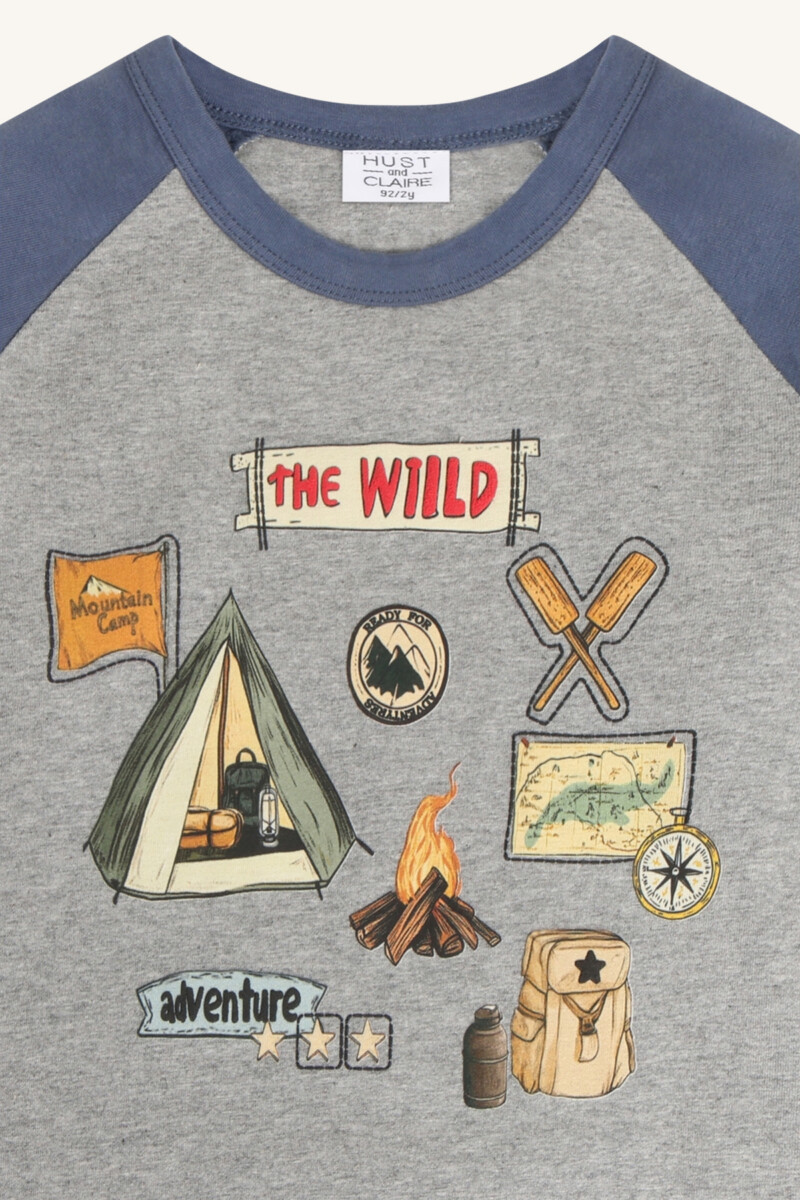 Hust and Claire Longsleeve Anton Wild Life Grey Melange3