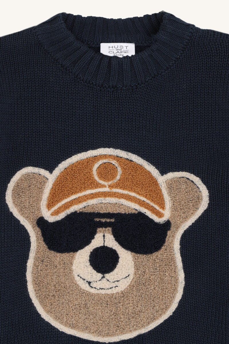 Hust and Claire Pullover Pelle Bear Blues3