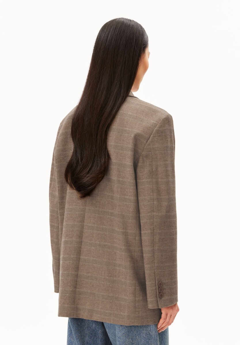 Armed Angels Check Oversized Blazer Claystone3