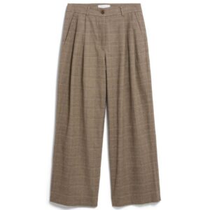 Armed Angels Check Wide Pleated pant claystone sandstone6
