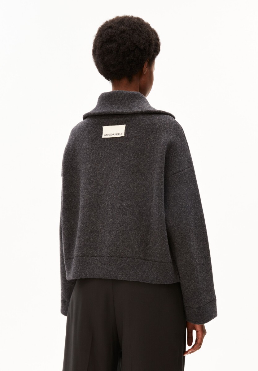 Armed Angels Cotton Wool Knit Jacket Steel Melange3
