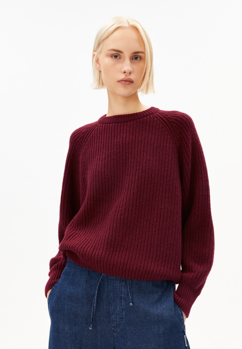 Armed Angels Rib Knit Sweater Velvet Red4