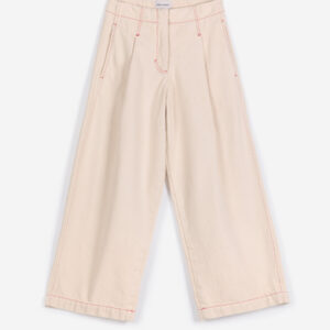 Bobo Choses Barrel Hose mit Falten Twill Naturweiß1