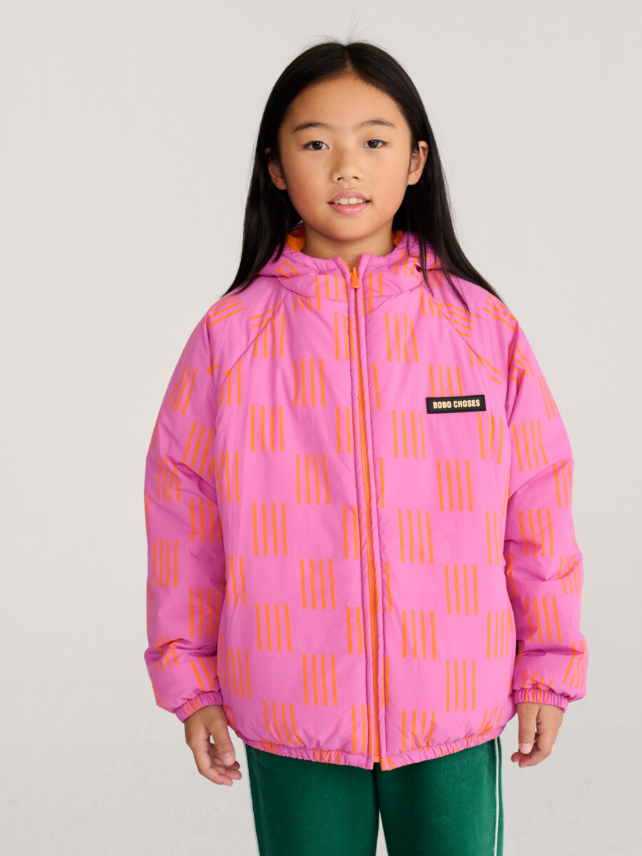 Bobo Choses Wendbarer Anorak Almost Moiré Allover Rosa8