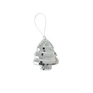 Rice Disco Weihnachtskugel Baum Silber3