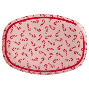 Rice Rechteckiger Melaminteller XMAS Candycane3